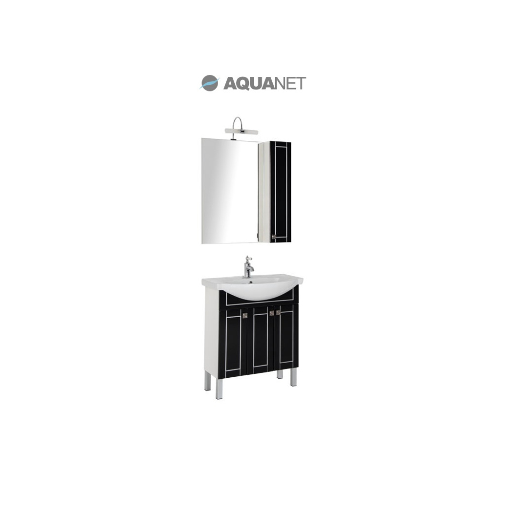 Мебель для ванной Aquanet Честер 75 черный/серебро