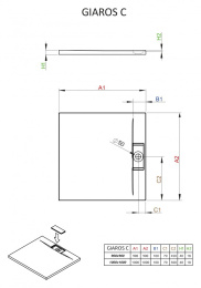 Душевой поддон из искусственного камня Radaway Giaros C 90x90x4 белый MKGC9090-03