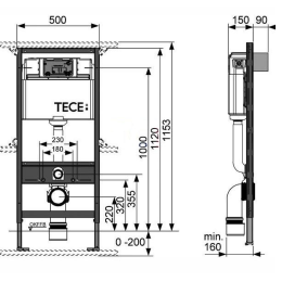 Инсталляция Tece с унитазом Vitra S20 5507B003-0101, сиденье микролифт Vitra S20 (K400626/5507B003-0