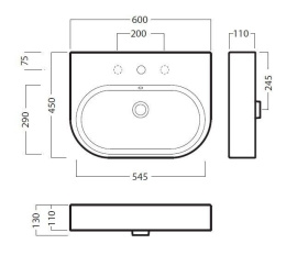 Фото Раковина универсальная Hatria Area (Y0UH01) белый