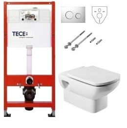 Инсталляция Tece с унитазом Roca Dama Senso 346517000, сиденье микролифт К400626/7.3465.1.700.0/Z.RU