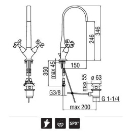 NOBILI Carlos Primero T3 CP218/1T3BR Смеситель для раковины (бронза)