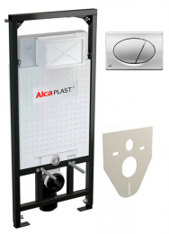 Инсталляция Alcaplast с безободковым унитазом Gustavsberg Hygienic Flush 5G84HR01, сиденье микролифт