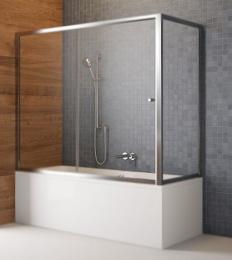 Шторка на ванну Radaway Vesta DWJ 150 профиль Хром стекло Фабрик 12507-01-06