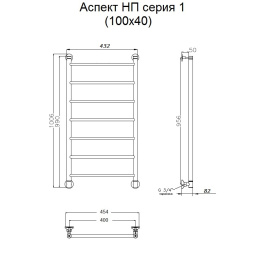 Полотенцесушитель Тругор  Аспект НП 1 100*40 (ЛЦ6) (Аспект1/нп10040)
