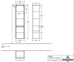 Фото Villeroy Boch Collaro C03301DH Шкаф пенал для ванной комнаты, петли справа (Glossy White)