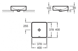 Раковина Jacob Delafon Vox 40 EVG102-MG2 серый гранит