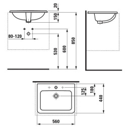 Раковина Laufen Pro S 8139610001041 (8.1396.1.000.104.1)