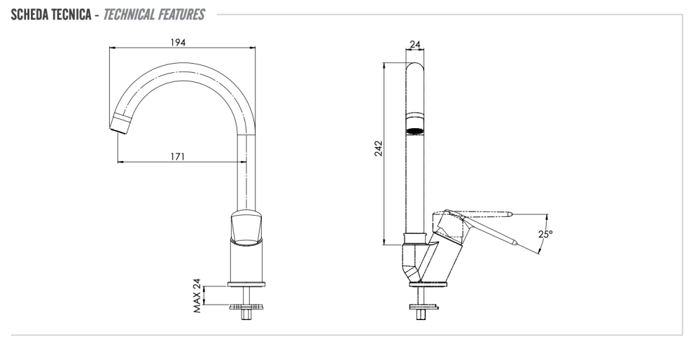 Фото Смеситель для кухни Remer Vanity V42B