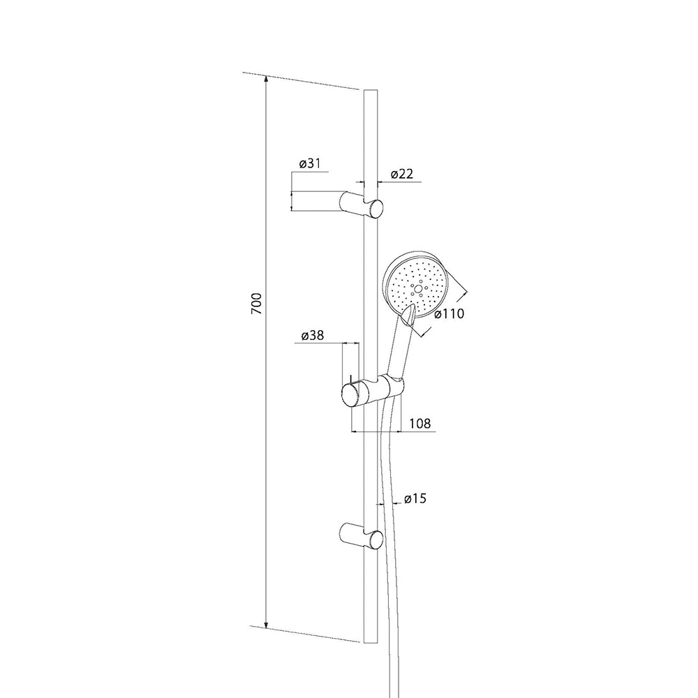 Душевой комплект RedBlu by Damixa Origin One (918100000) хром