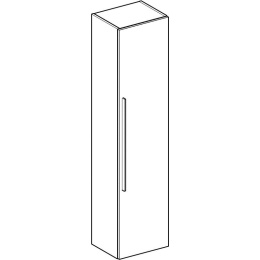 Шкаф-пенал Geberit iCon 840152000, 36 х 150 см, с зеркальным фасадом, цвет платиновый