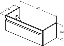 Фото Тумба под раковину Ideal Standard Tonic II R4304WG, 100 см, белый глянцевый лак