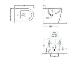 Биде напольное Hatria Futura (Y9B701) белый глянцевый