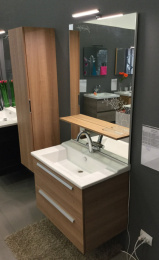 Фото Тумба под раковину Jacob Delafon Struktura 80 см, EB1277-E16, ореховое дерево, 2 ящика, 77x47x56 см