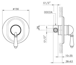 Фото Гигиенический душ бронза NICOLAZZI DOCCIA 3406BZ75+5523BZ Готовый комплект