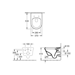 Villeroy&Boch Architectura 5684HRR1 Унитаз с открытым смывным краем, с функцией QuickRelease и SoftC