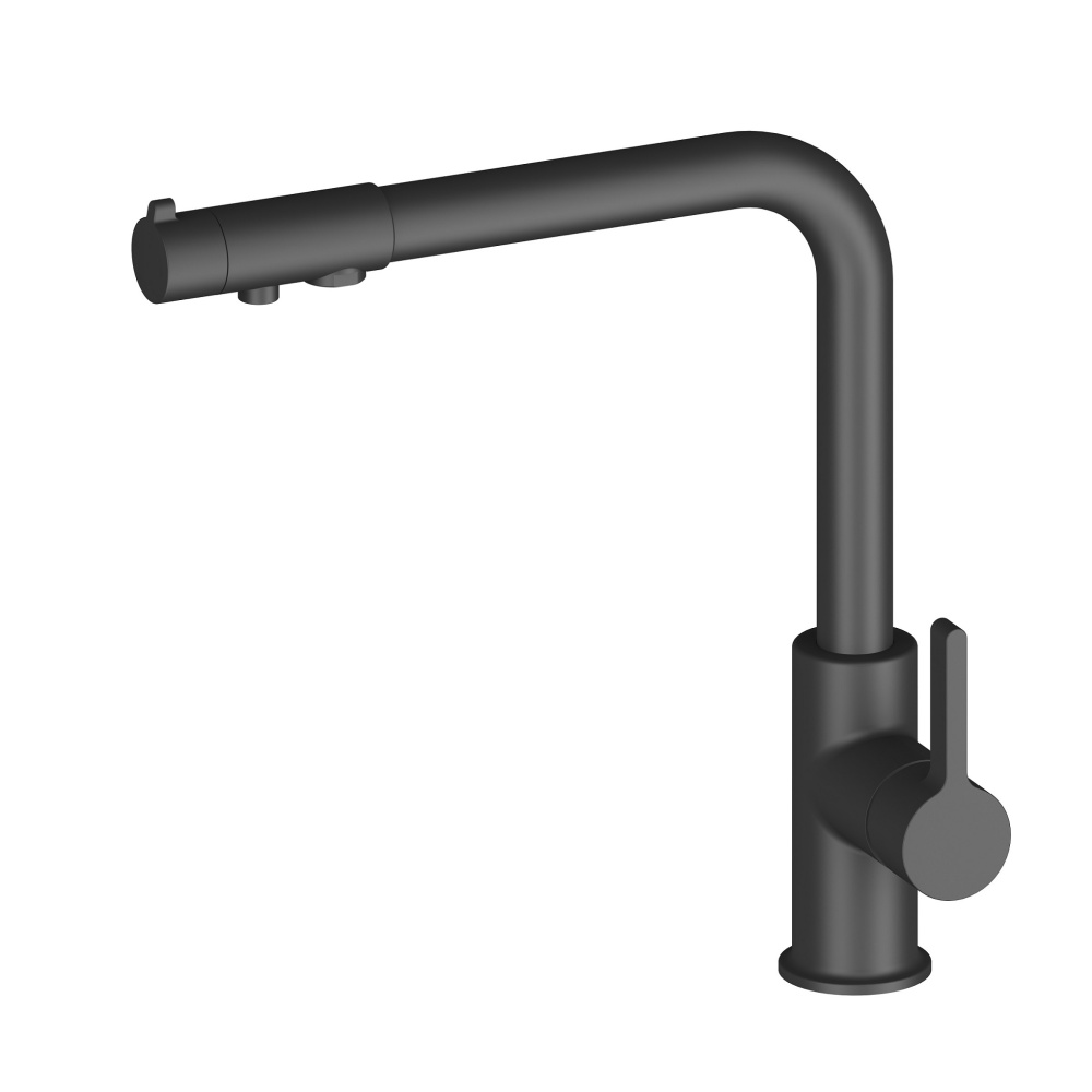 Фото Смеситель для кухни с подключением фильтра Timo Hette черный (1026/03F)