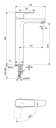 Смеситель Ideal Standard Ceraplan III Slim Vessel для раковины, хром, BC571AA