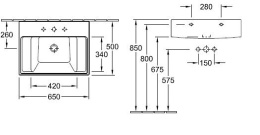 Раковина 710665R2 VILLEROY&BOCH O'NOVO, 650х500 мм