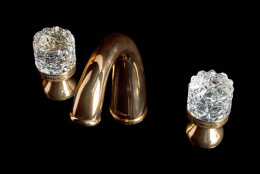 Фото Смеситель для раковины Boheme Crystal (297-CRST) золото
