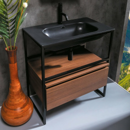 Фото Armadi Art Vallessi 838-080-B Столешница моноблок Vallessi 80 антрацит глянец керамика