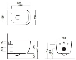 Подвесной унитаз Hatria Bianca (Y1X401)