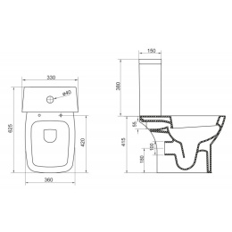 Чаша унитаза компакт BelBagno Lago BB128CP
