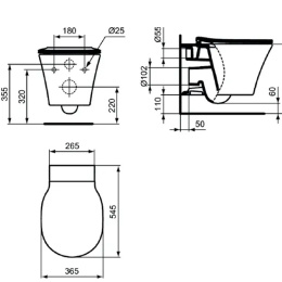 Инсталляция Ideal Standard Prosys с унитазом Connect Air Rimless, PR212101, сиденье микролифт, компл