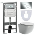 Подвесной унитаз Ceramica Nova CN3009_1001CH_1000 Сет 4 в 1 Rimless с системой инсталляции