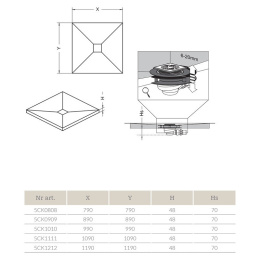 Душевая плита с компактным трапом Radaway RadаDrain (5CK0808/5K01)