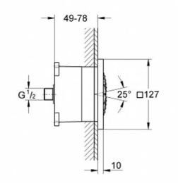 Боковой душ GROHE Rainshower F-Series 27251GL0 5 дюймов, холодный рассвет глянец