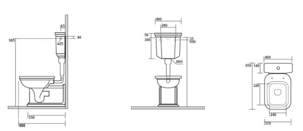 Фото Kerasan 750493 Труба сливная для низкого подвесного бачка