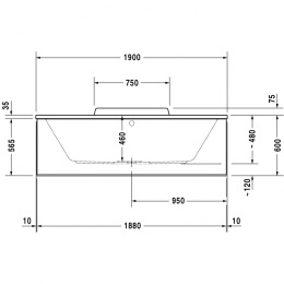 Акриловая ванна 190x90 Duravit (700299000000000), прямоугольная