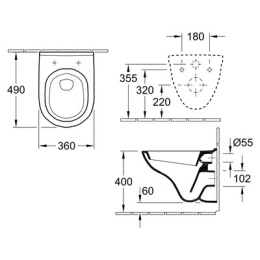 Villeroy&Boch O.novo 5688HR01 Унитаз подвесной безободковый укороченный