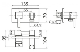 Смеситель для душа Cezares Articoli Vari CZR-DA6-01