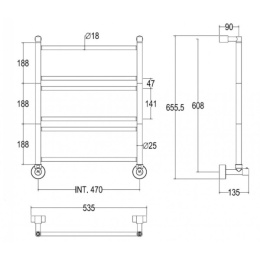 Полотенцесушитель водяной Margaroli 3- 486 (34864706BGN) Brushed Gold 