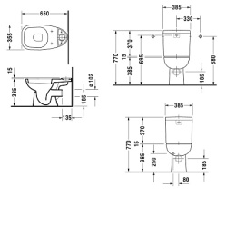Унитаз Duravit D-Code 21110900002/927100004/0067390000, белый