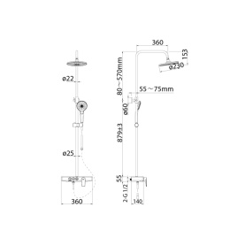 Фото Душевая система Iddis Shelfy (SHESB3Bi06) хром