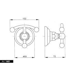 Крючок для полотенец Nicolazzi Classic 1481CR05, металл