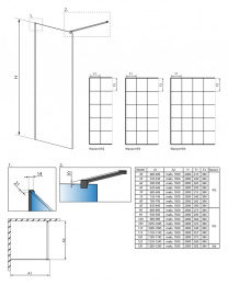 Фото Душевая перегородка Radaway Modo New II Factory Walk-in 90 профиль Черный стекло прозрачное 389094-5