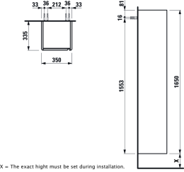 Шкаф-пенал Laufen Base 4.0303.1.110.262.1