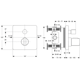 Встраиваемый термостатический смеситель Ideal Standard CERATHERM 200 A4662AA