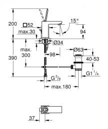 Смеситель для раковины Grohe Eurocube Joy 23654000
