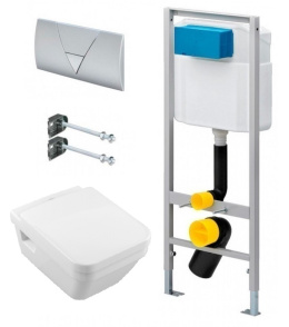 Инсталляция Viega с унитазом Villeroy&Boch Architectura 5685 HR01 alpin, сиденье микролифт