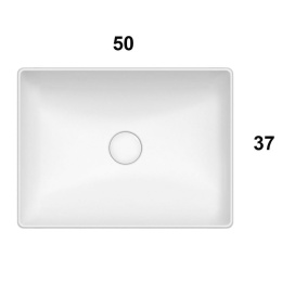 Фото Раковина накладная Globo Le Pietre (B6R54BI) 50х37х14см., без отв. с донным клапаном, цвет: белый