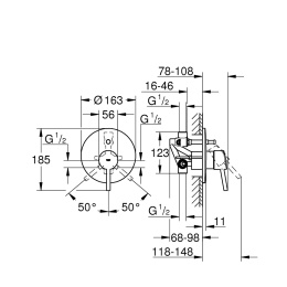 Grohe Concetto 32214001 Смеситель для ванны, встраиваемый без излива