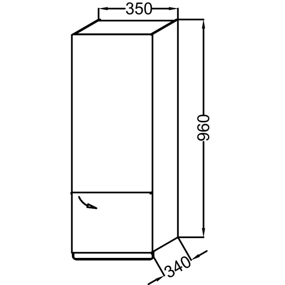 Пенал Jacob Delafon ODEON UP 35 см, EB893D-N18, правая, белый