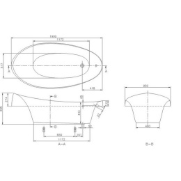 Ванна Aveo 190x95 BQ194AVE9PDV-01