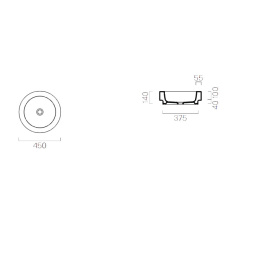 Фото GSI Traccia Раковина накладная без перелива диаметром 45хh14см, без отв. под смеситель, цвет белый