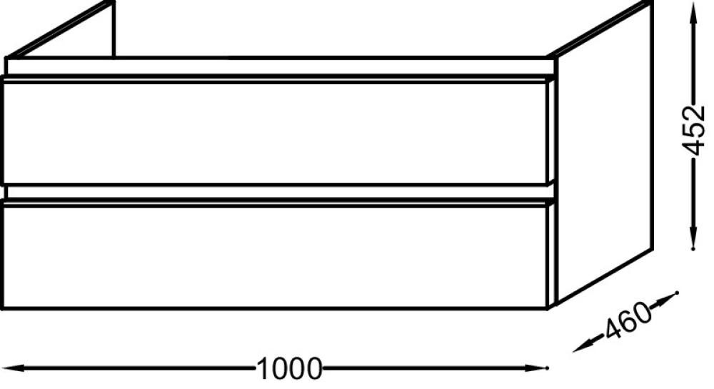 Тумба под раковину Jacob Delafon Vox 100 см, EB2025-RA-G1C, белый блестящий лак